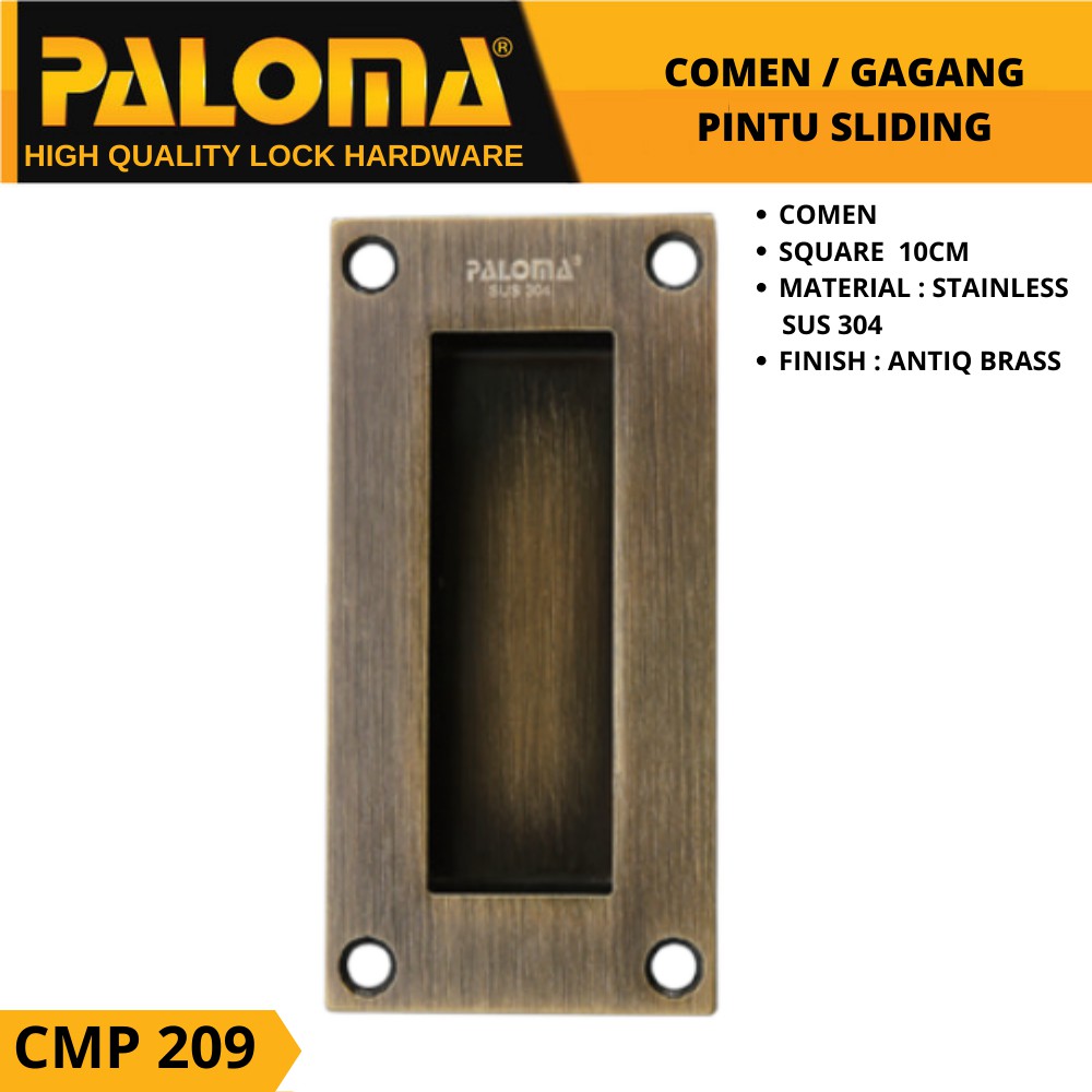 Handle Pintu Sliding PALOMA CMP 209 SQ 10cm | Comen Flush Tanam Geser