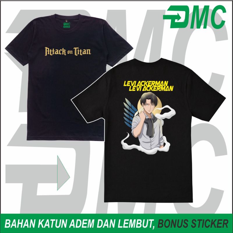 Baju Kaos Anime Attack On Titan Shingeki No Kyojin Levi Ackerman Kaos Anime Kaos Attack On Titan