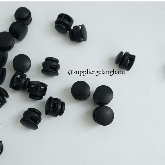 Stopper tali serut masker bulat compo klakson black doff premium mask