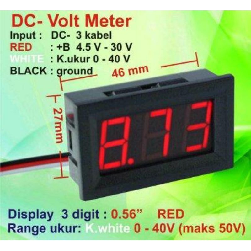 Tambahan DC Voltmeter Digital Display