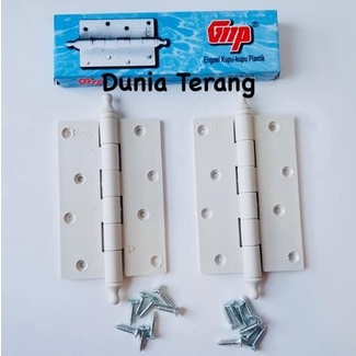 GMP ENGSEL PINTU PLASTIK PVC 4.5'' 4,5inch Pintu Kamar Mandi Toilet WC (1 pasang + skrup)