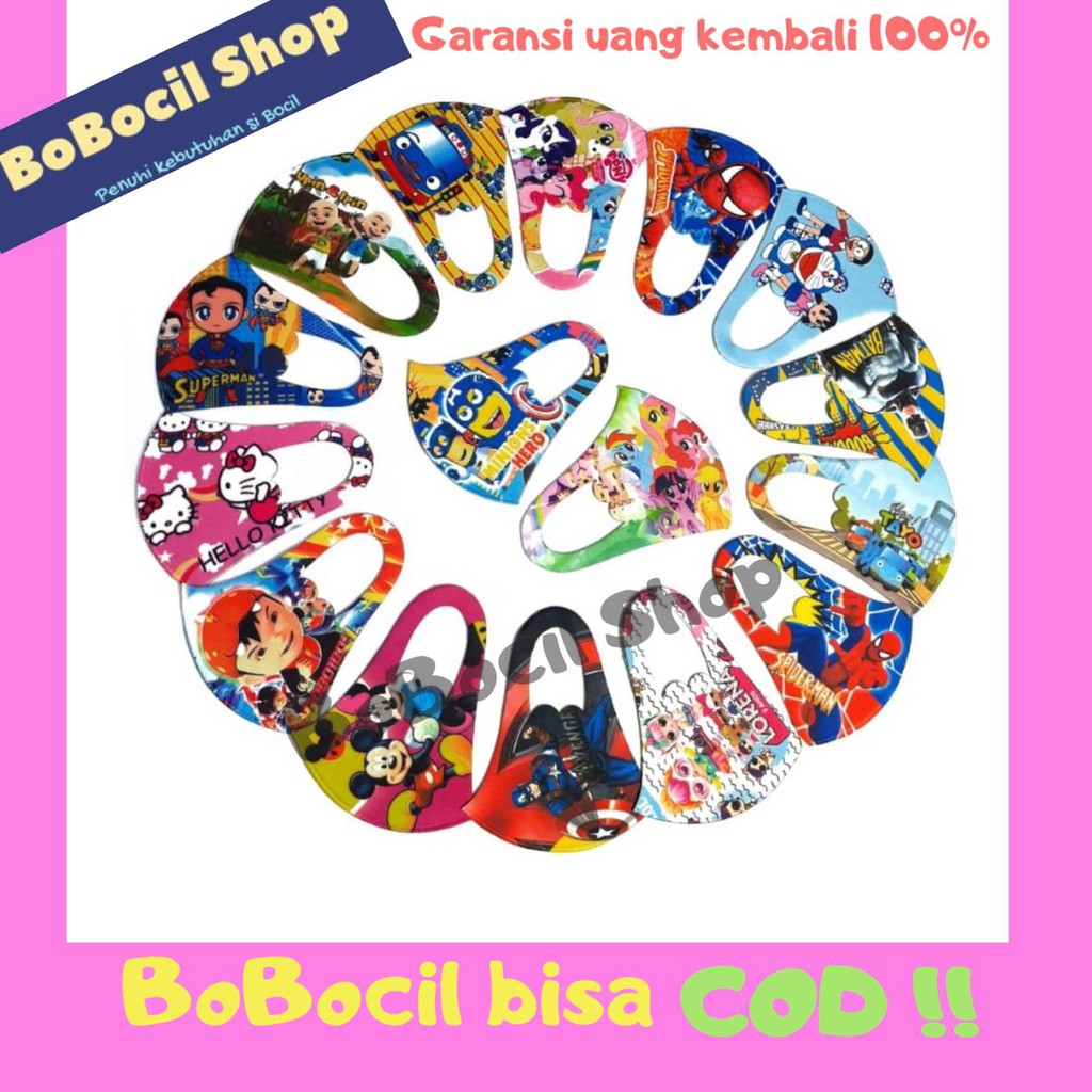 Masker Anak/Masker Scuba Anak Full Printing Motif Kartun