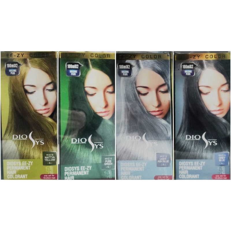 Diosys Hair Color 100gr Hair Dye Cat Rambut Matt Yellow Green Hijau Light Ash Grey Blue Silver