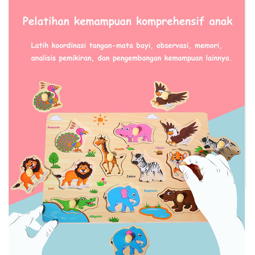 Puzzle Knob murah / Puzzle Kayu Knob / Puzzle angka / puzzle huruf/puzzle Hijayah