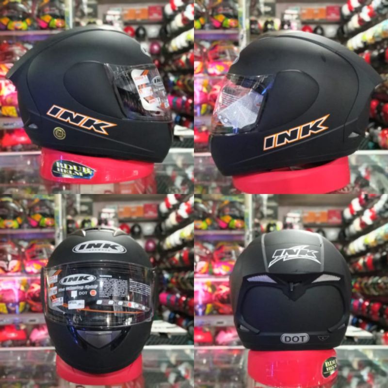 Jual Helm full face ink cl-max new motip black doff original helm 100