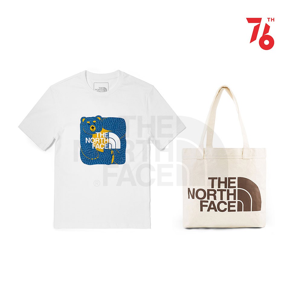The North Face Men Bear Graphic Tee-NF0A4UDMFN4 Free Tote Bag