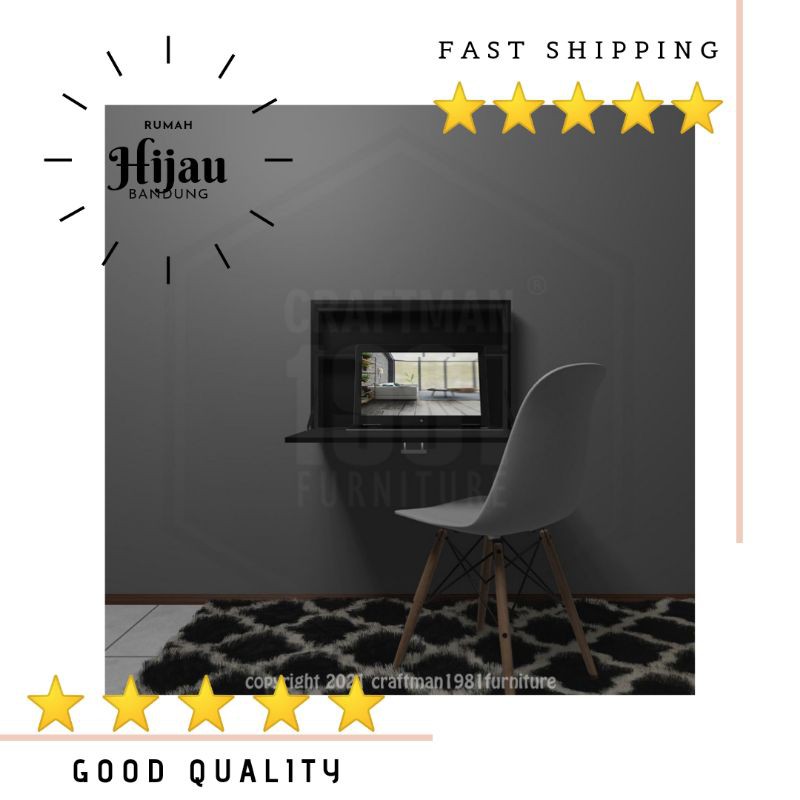 Meja Rak Lipat/Meja Multifungsi/Meja Belajar/Rak Buku