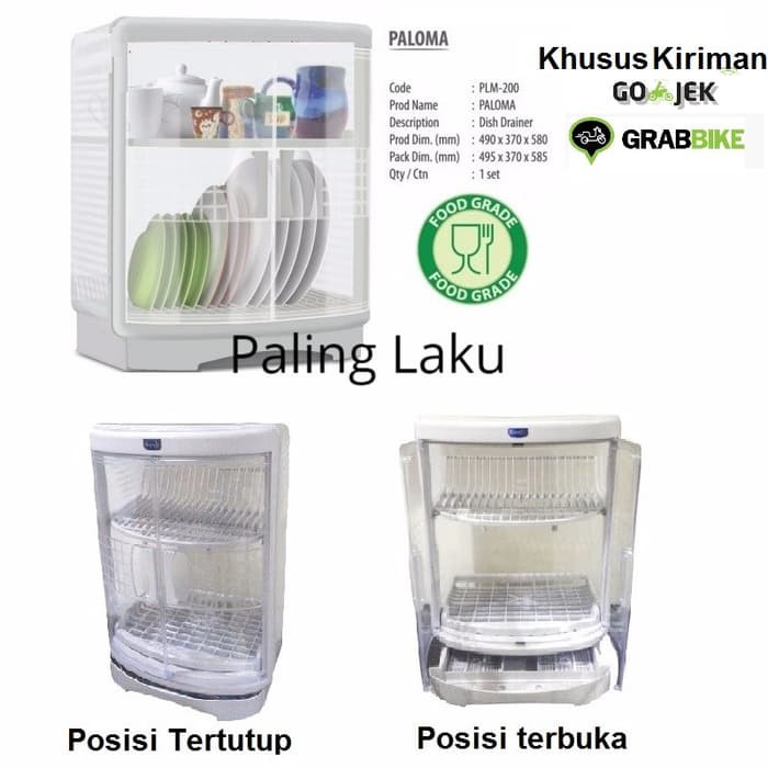 RAK PIRING PLASTIK TERTUTUP ROVEGA PALOMA (BISA GOJEK)