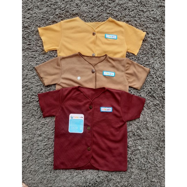 Baju Bayi Polos Lengan Pendek S M dan Jumbo/L  6pcs SNI promo 9.9