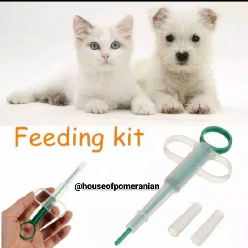 pelontar obat anjing kucing feeding pipet spuit pills tablet penjepit dog cat