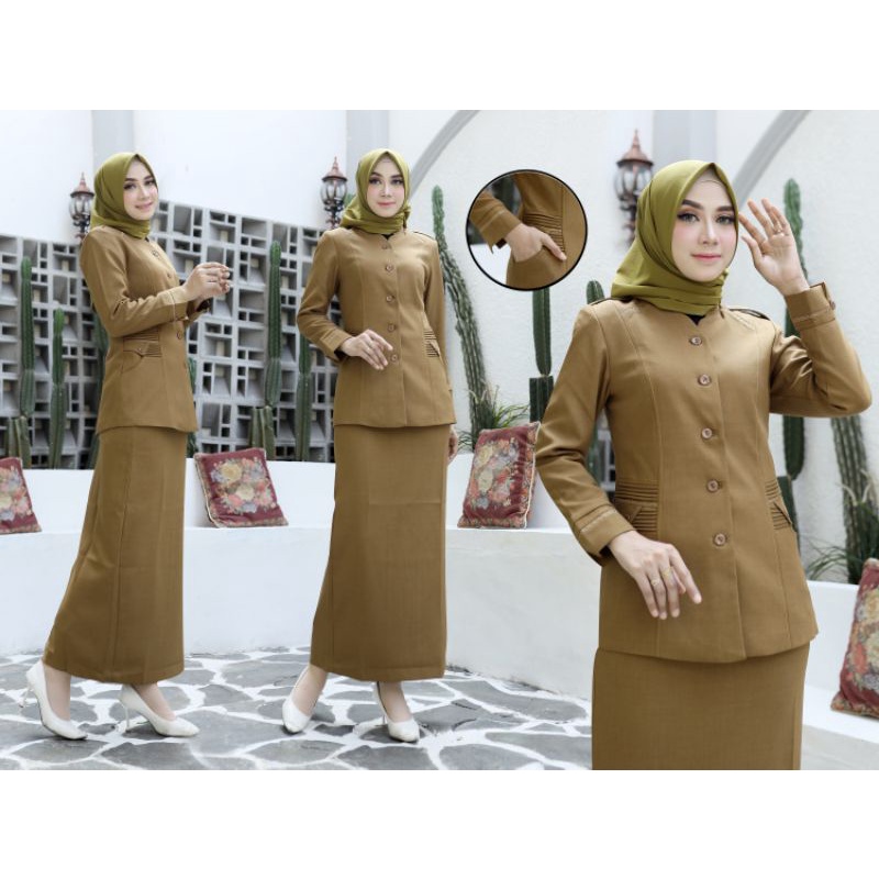 SERAGAM PNS PEMDA ROK SPAN ELPONTE  903 FREE HIJAB