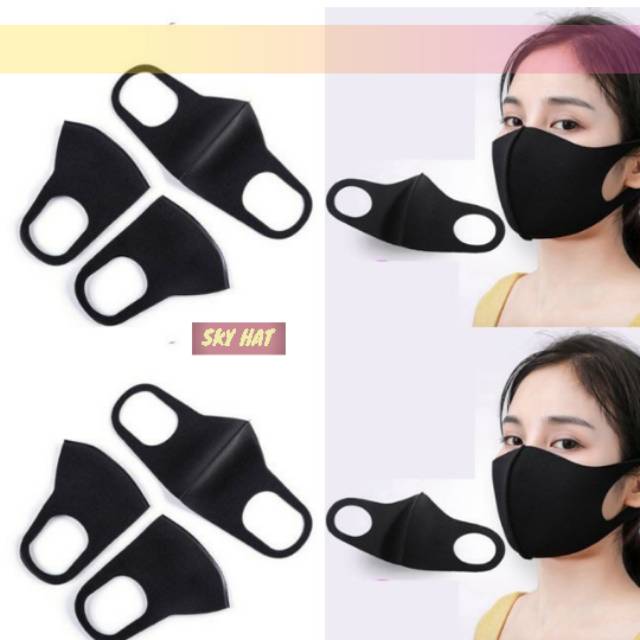 Masker Scuba/ Masker Kpop/ Masker Hitam / Scuba Mask Hitam Anti Bakteri Kpop