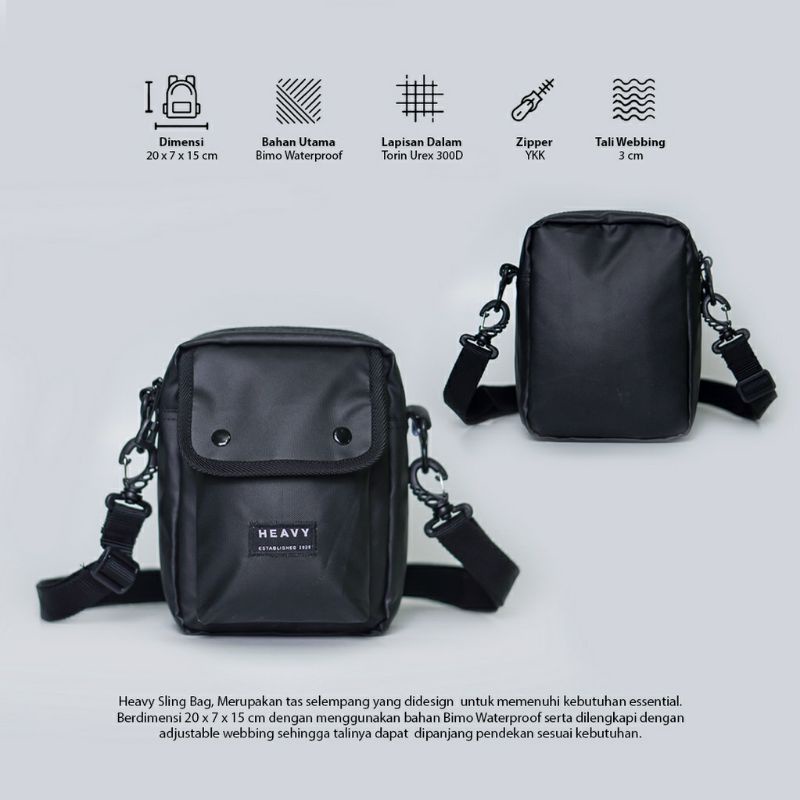 TAS SELEMPANG.SLINGBAG ORIGINAL HEAVY WATERPROFF SLIGER BLACK