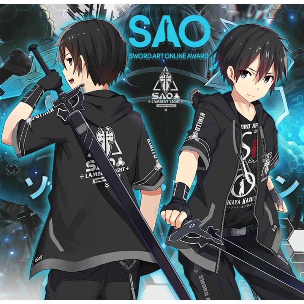 (COD) HOODIE SAO KIRITO ELUCIDATOR SWORD ART ONLINE BLACK