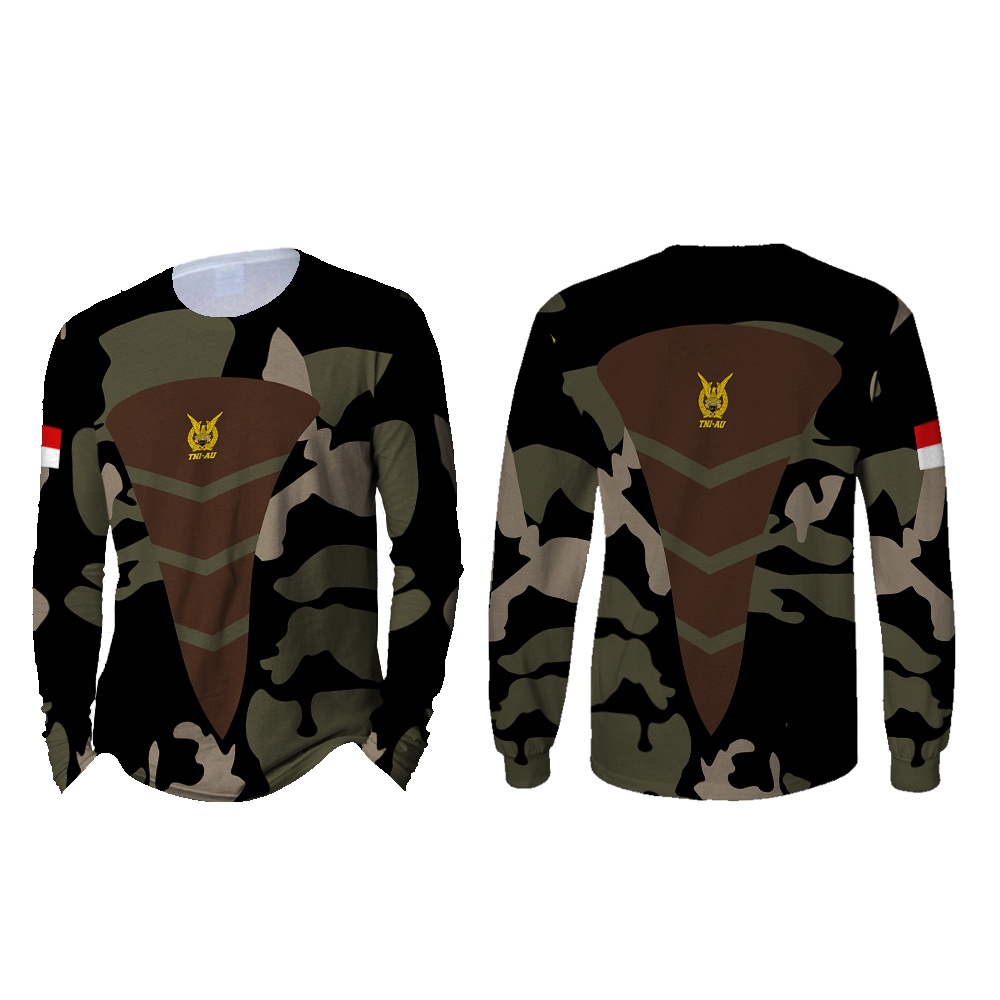[Riashop] Kaos TNI AU Pria | Kaos TNI-AU Lengan Panjang | Kaos TNI AU | Kaos Loreng TNI-AU
