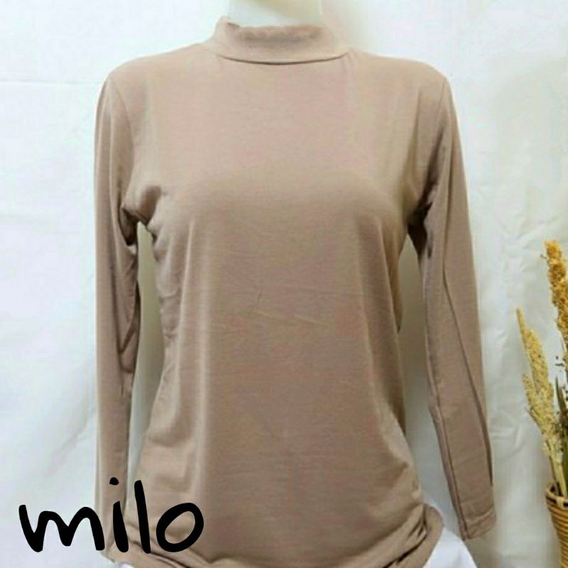 kaos wanita krah tinggi size L/XL/XXL/XXXL JUMBO kaos turtle neck wanita kaos krah tinggi wanita/cewek lengan panjang bahan spandek good quality