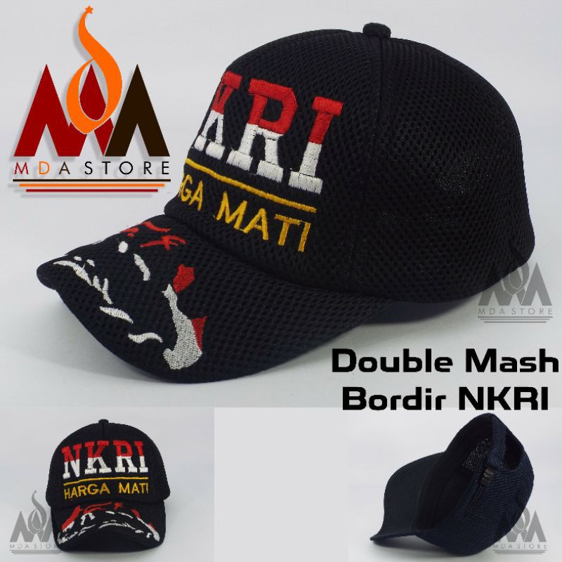 Topi INDONESIA NKRI HARGA MATI Double Mesh