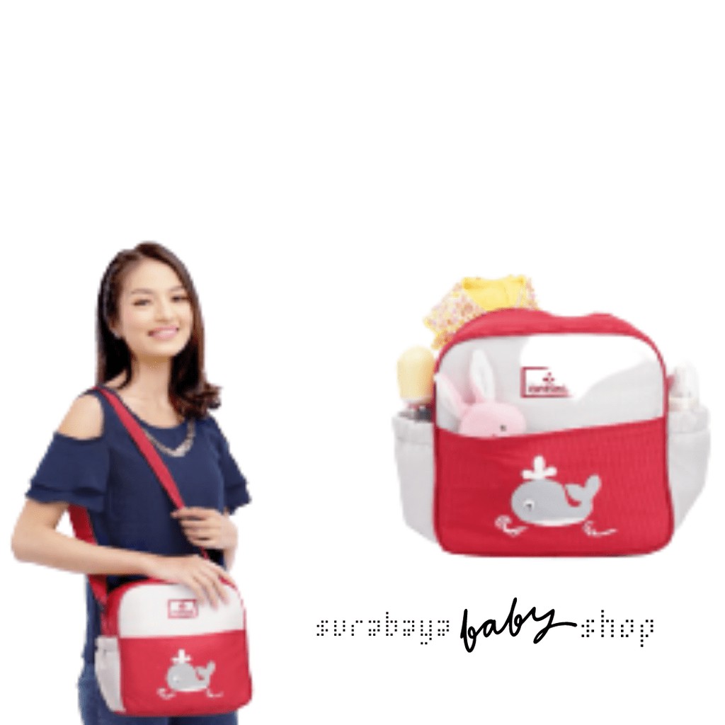 CINTAKA TAS BAYI KECIL SERI WHALE (PAUS) SAKU PRINT TCT2553