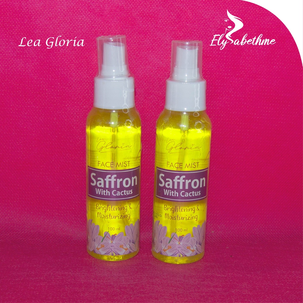 ✿ELYSABETHME✿ Lea gloria face mist saffron with cactus toner wajah penyegar campuran masker face mask organik bubuk