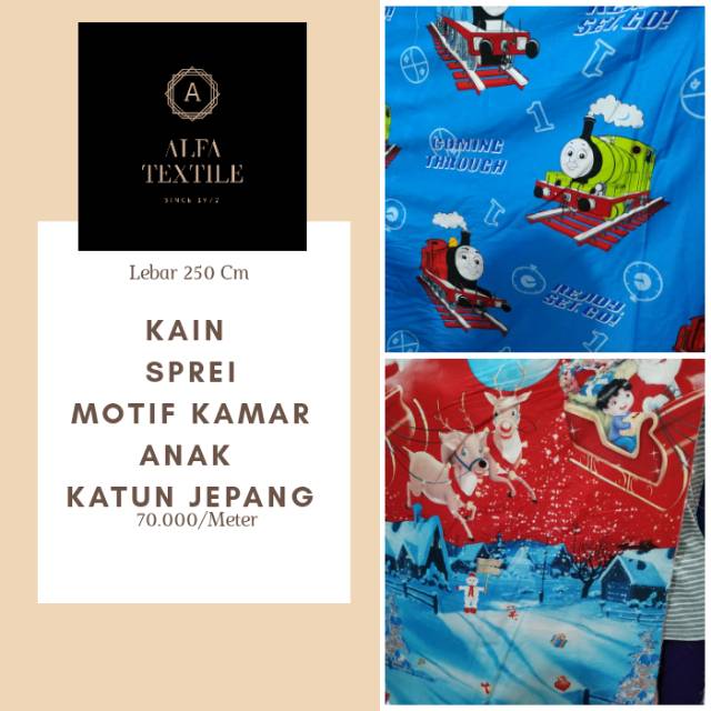 Kain Sprei Motif Anak Katun Jepang