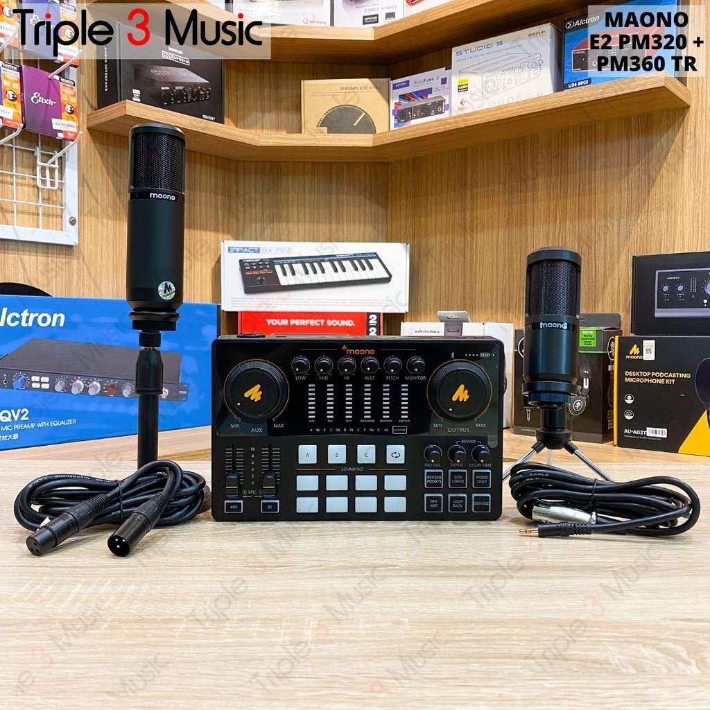 Maonocaster E2 Paket podcast 2 orang Maono PM320 with Maono PM360TR