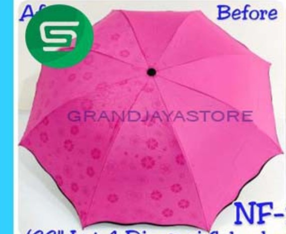 Gjs - Payung 3d Magic  / Payung 3d Lipat / 3 Dimensi -  Payung Ajaib - Muncul Motif Jika Basah