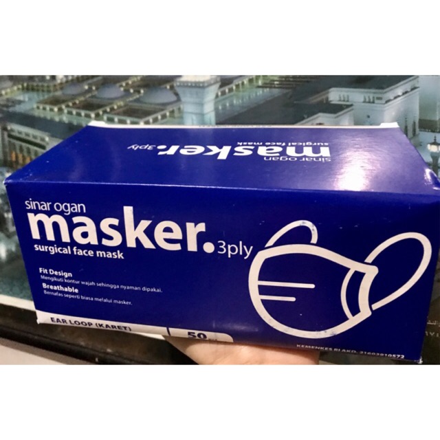 Masker Medis 3Ply EARLOOP 1 BOX (50Pcs)