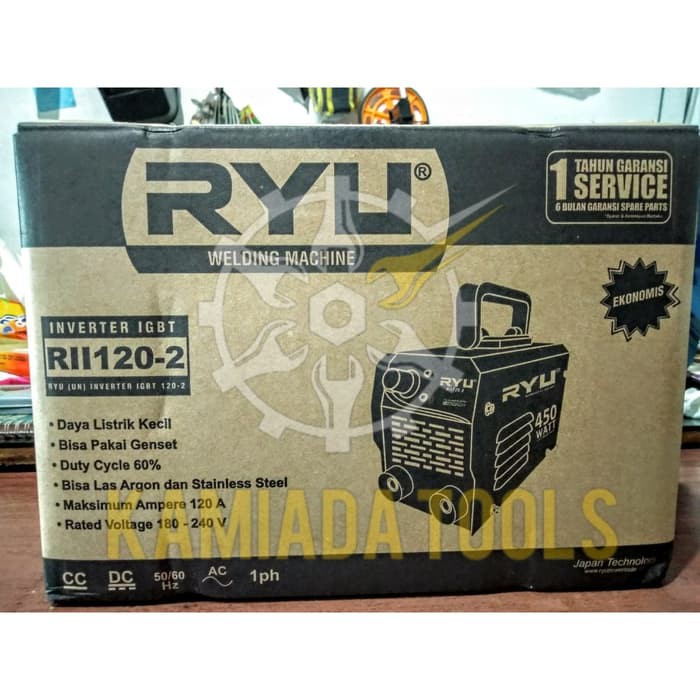 Mesin Las Mini Portable/ Welding Machine 450 Watt RYU RII 120-2/ Mesin Las Inverter RYU/ Travo Las