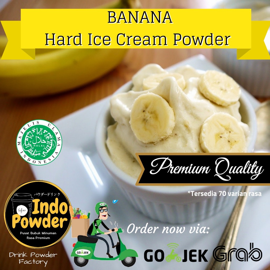 Bubuk Ice Cream rasa Banana 1Kg - Bubuk es Krim rasa Banana 1Kg