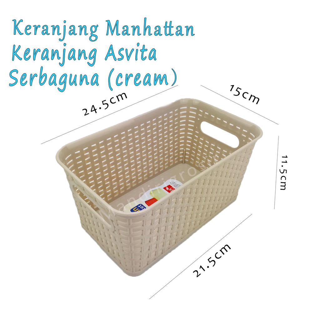 Keranjang Asvita 282*Keranjang Manhattan Basket*Serbaguna*Cream