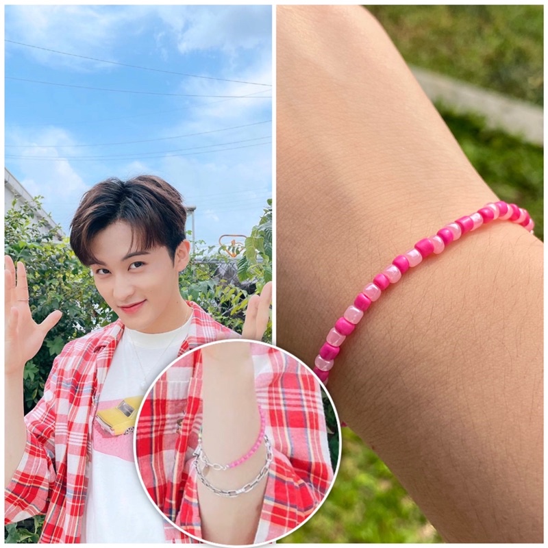 Gelang Manik Aesthetic / Bead Bracelet Pink / Mark Lee NCT 127 Dream Merch Universe 127