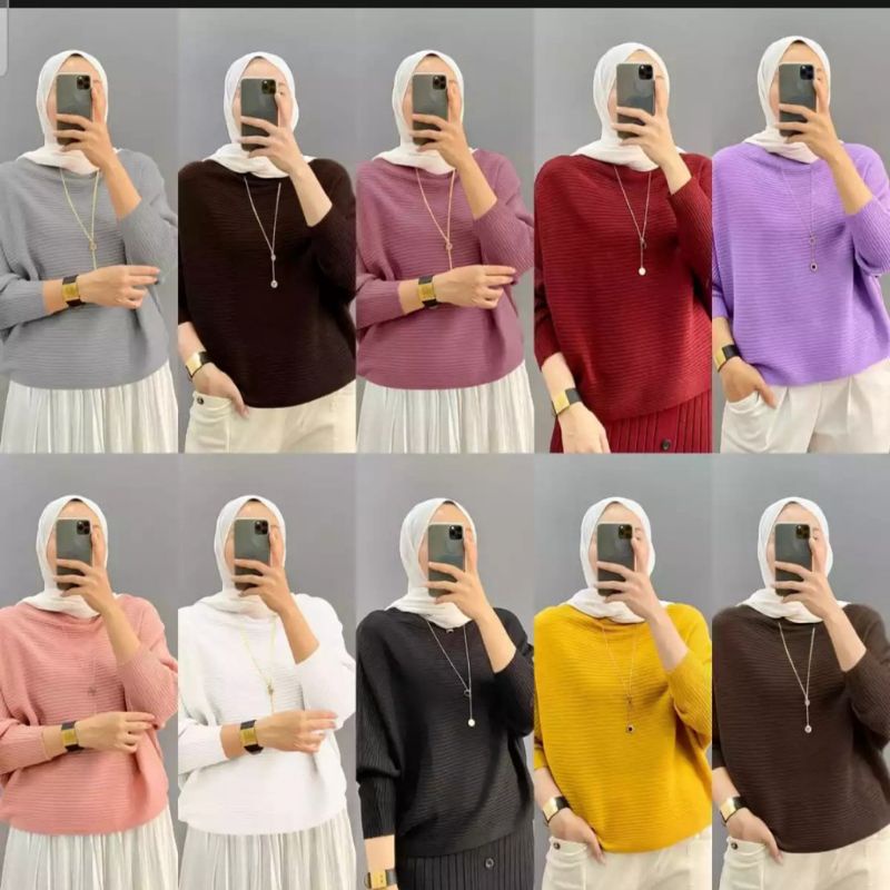 Rajut Lasparel Blouse Batwing Oversize Premium