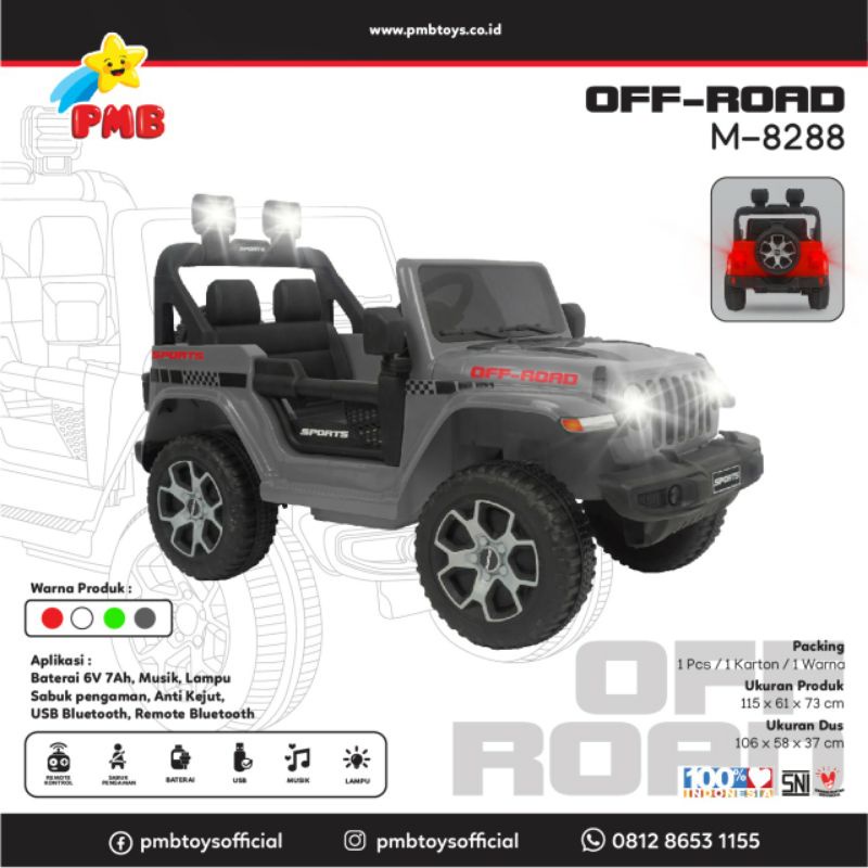 Jual Mobil Aki Anak Jeep Pmb M-8288 OFF-ROAD Indonesia|Shopee Indonesia