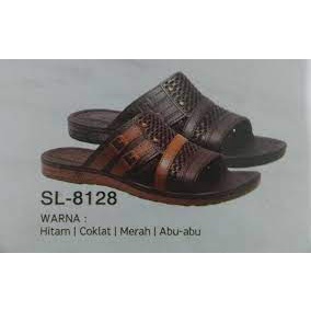 NK 128 SANDAL SELOP COKLAT M-L-XL/nikko 8116  / SANDAL KARET PVC LAKI / SANDAL SANTAI TERMURAH/BUKAN JEPIT/BUKAN BAN2 GESPER