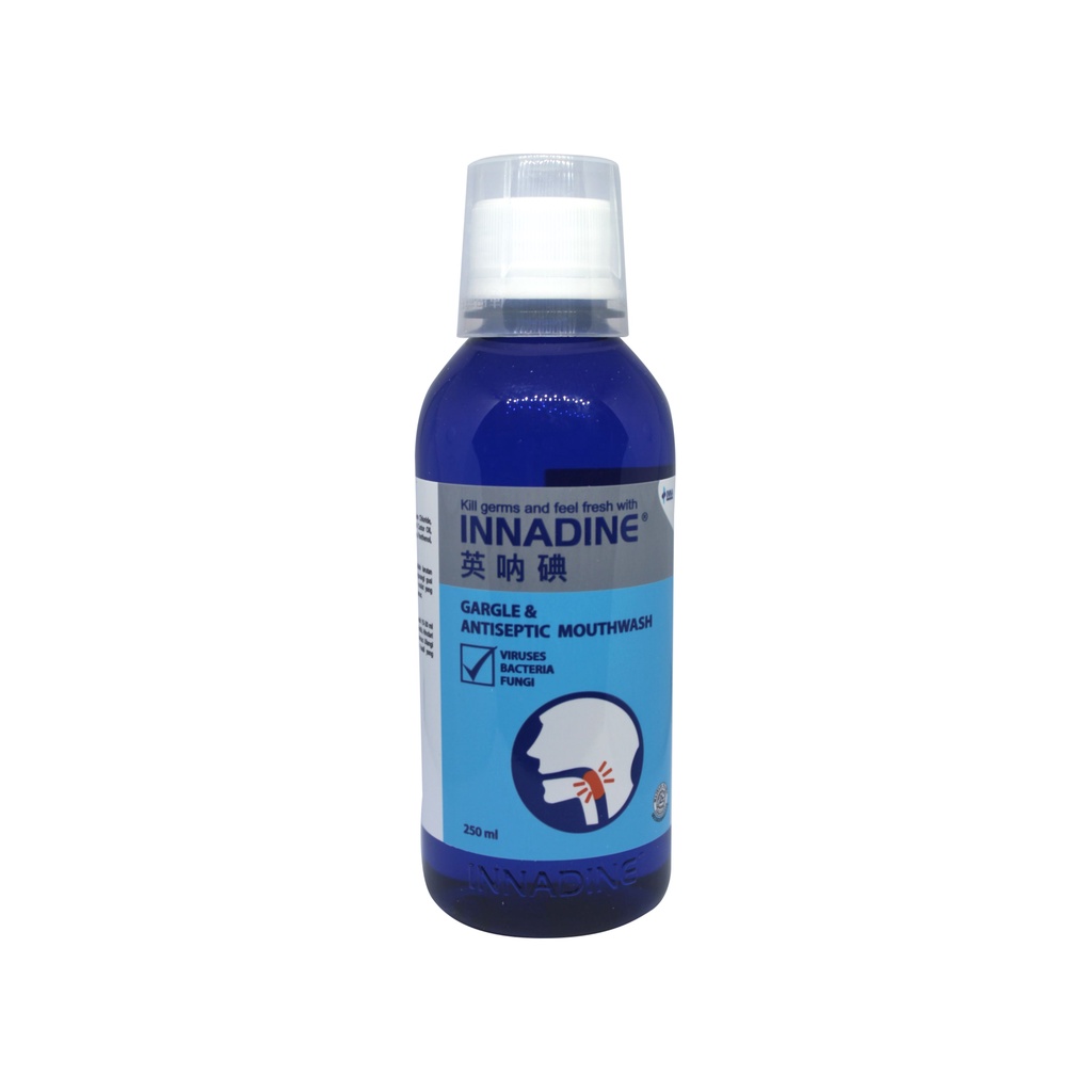 INNADINE GARGLE &amp; ANTISEPTIC MOUTHWASH - OBAT KUMUR PENGHILANG BAU MULUT