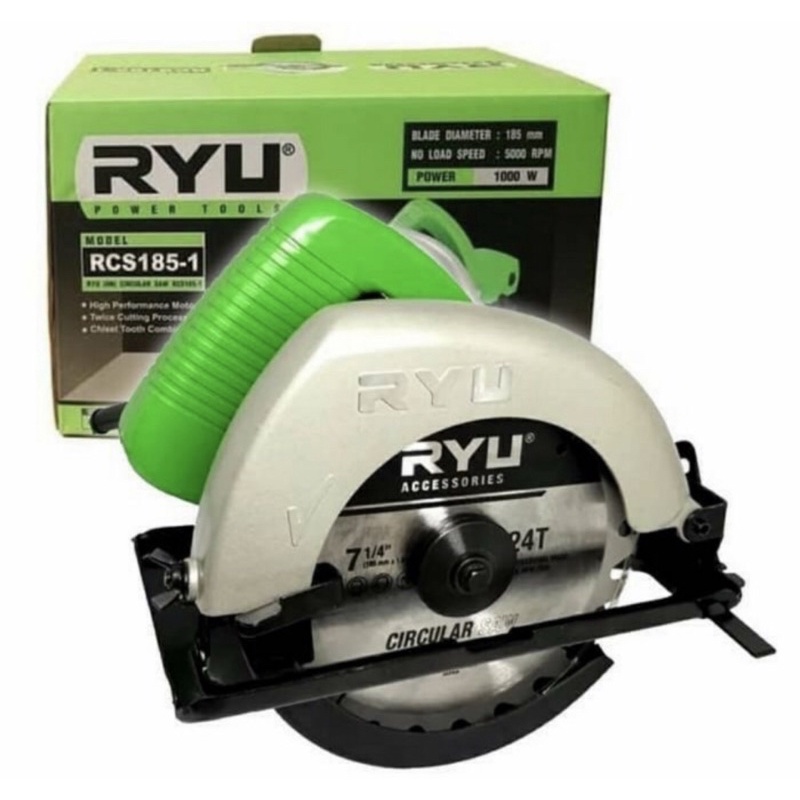 PAKET PLANNER RYU,CIRCULAR SAW RCS 185-1,GERINDA RYU ROUTER BIT1/4”PROFIL KAYU PERALATAN TUKANG KAYU