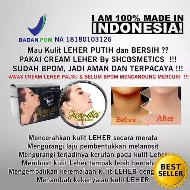 KRIM LEHER BPOM SHCOSMETICS / KRIM PEMUTIH LEHER SH COSMETIC