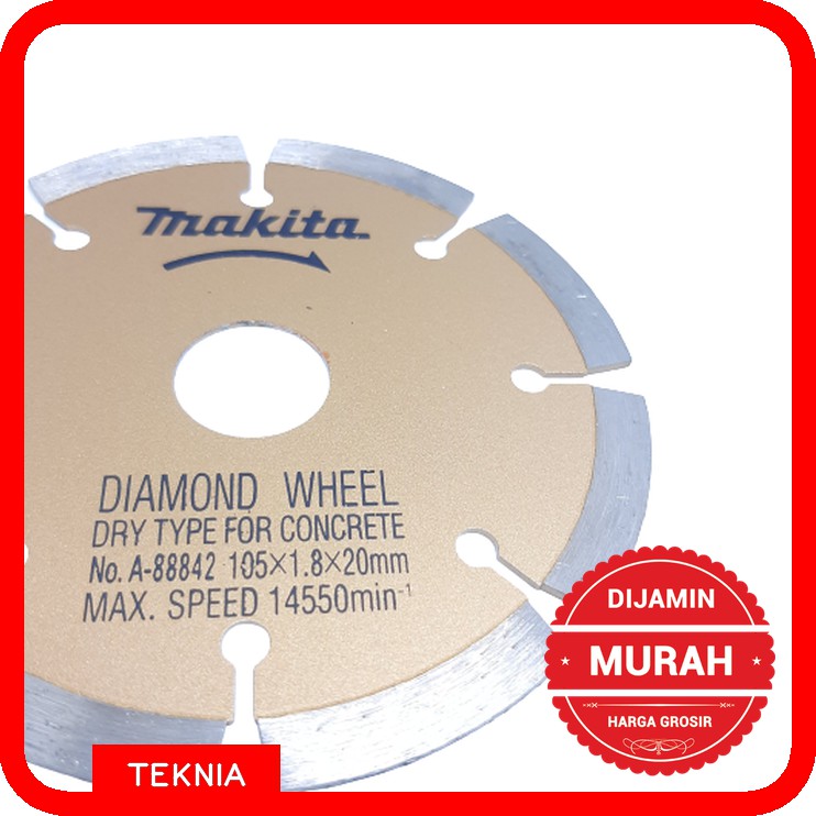 Diamond Wheel Dry 110 mm x 20 mm MAKITA - Mata Pisau Kering Beton
