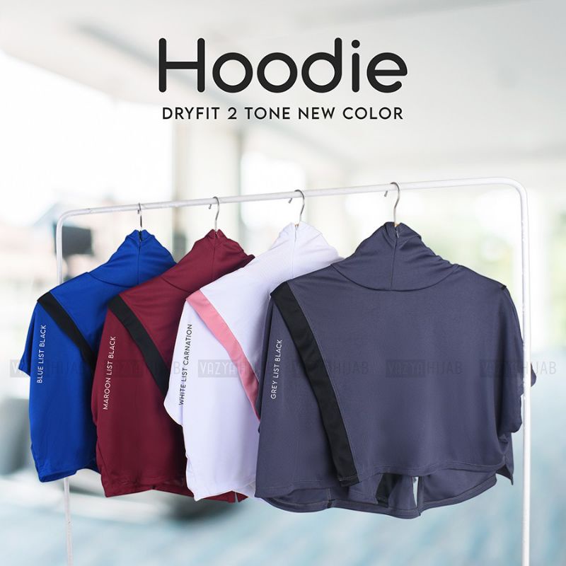 Hoodie Dryfit 2tone with Earphone Hole