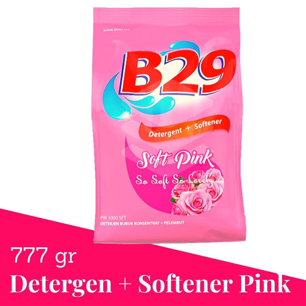 B29 Detergent Softener Pink 777gr Sabun Powder Pencuci Pakaian | Shopee ...