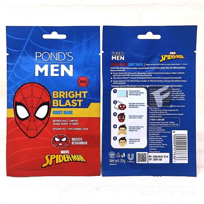 Ponds Men Bright Blast Face Sheet Mask 20G Special Edition - Masker Wajah