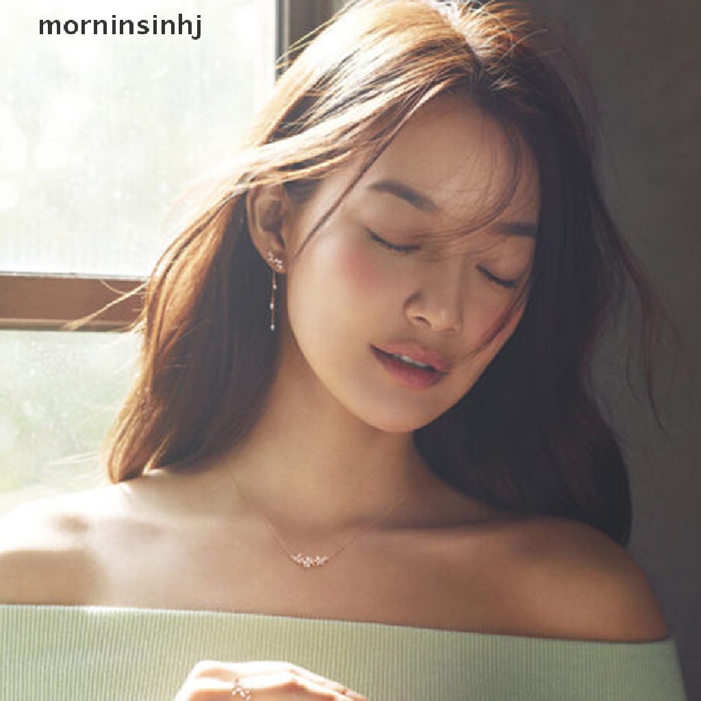 Mornin Anting Tusuk Gantung Desain Daunrumbai Gaya Korea Untuk Wanita