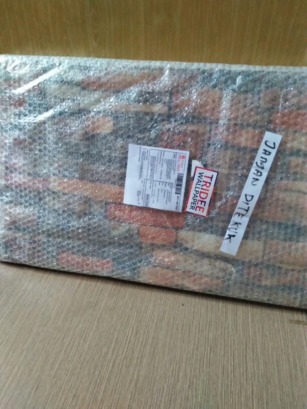 Wallpaper Foam 3d Motif Batu Bata Natural |tridee Natural Stone Black Orange