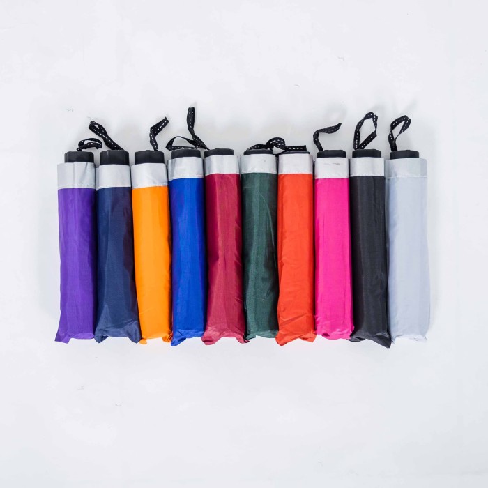 PAYUNG LIPAT MOTIF KEMBANG - Payung Kembang - Payung Lipat 3 Polos Warna Payung Grc