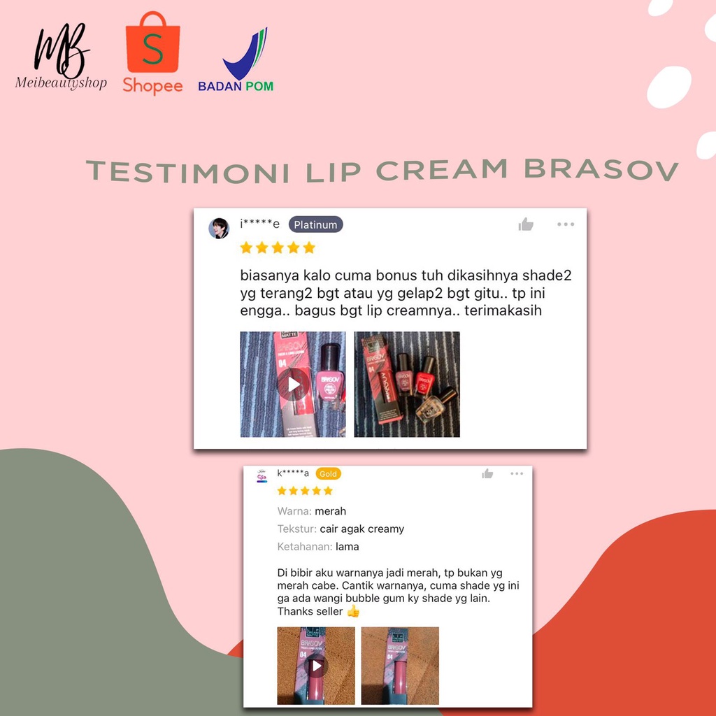 BRASOV Lip Cream Matte BPOM 6gr