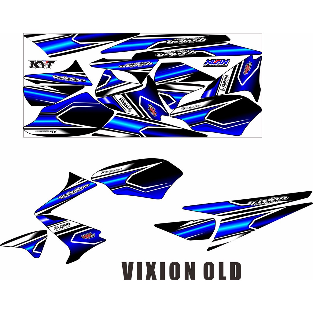 STIKER LIS COD / VARIASI YAMAHA VIXION OLD STRIPING/STICKER NEW VARIASI BIRU STIKER LIS