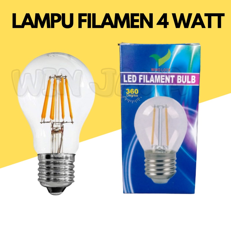 LAMPU PIJAR 4 WATT BOHLAM FILAMEN WARM WHITE LAMPU GANTUNG HIAS CAFFEE