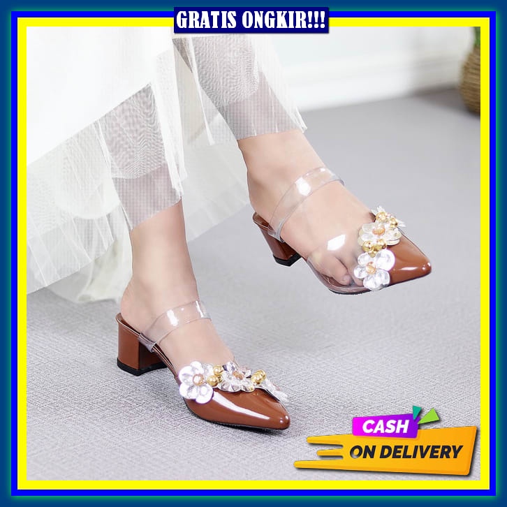 Sepatu Haihil Hils Hak Tinggi Pesta Kerja Wanita Murah Import Kekinian Haihils Ibu Ibu Sandal Kondan