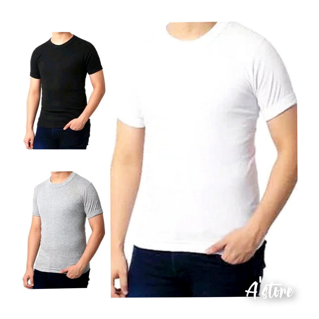 Kaos Dalam Pria Dewasa Oblong Baju Daleman Ketat Polos Katun Melar