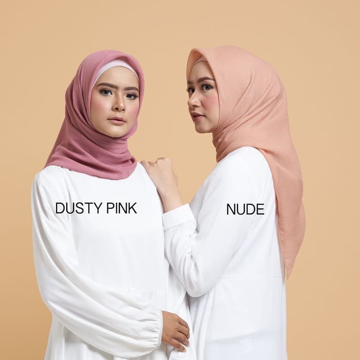 DISKON - HIJAB/JILBAB SUPERFINE QUALITY CORNSKIN SEGIEMPAT/SQUARE - BLACK SEGI EMPAT